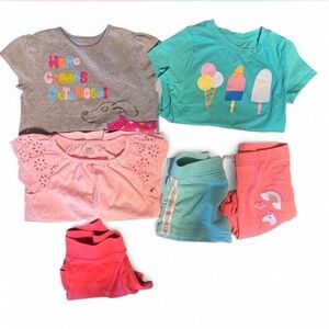 Girls T-shirt & Short lot of 6